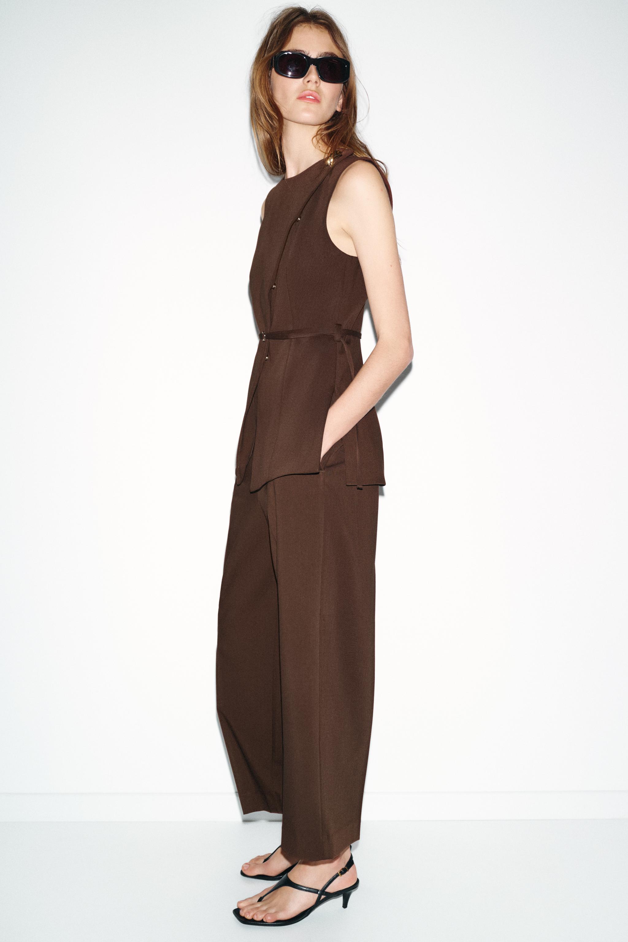 HIGH-WAISTED STRAIGHT LEG PANTS